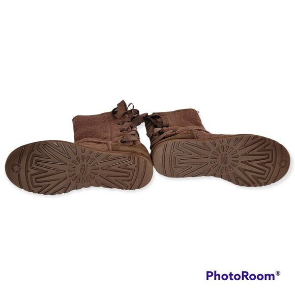 UGG Australia Textile Lace Up Boots Size 9 - Picture 5 of 6